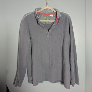 Orvis Blue Long Sleeve Pullover 100% Cotton Quarter Zip Men's Size Large